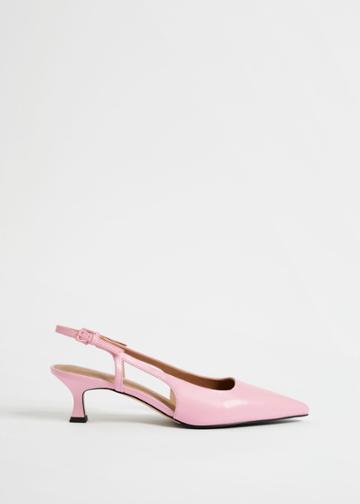 Other Stories Slingback Leather Pumps - Pink