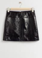 Other Stories Patent Leather Mini Skirt - Black