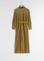 Other Stories Belted Stretch Corduroy Boilersuit - Beige