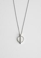 Other Stories Circle Bar Pendant Necklace - Silver