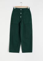 Other Stories Straight Fit Workwear Trousers - Green