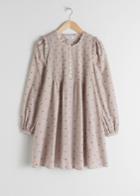 Other Stories Rose Embroidered Plaid Mini Dress - White