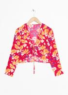 Other Stories Floral Tie Blouse - Red