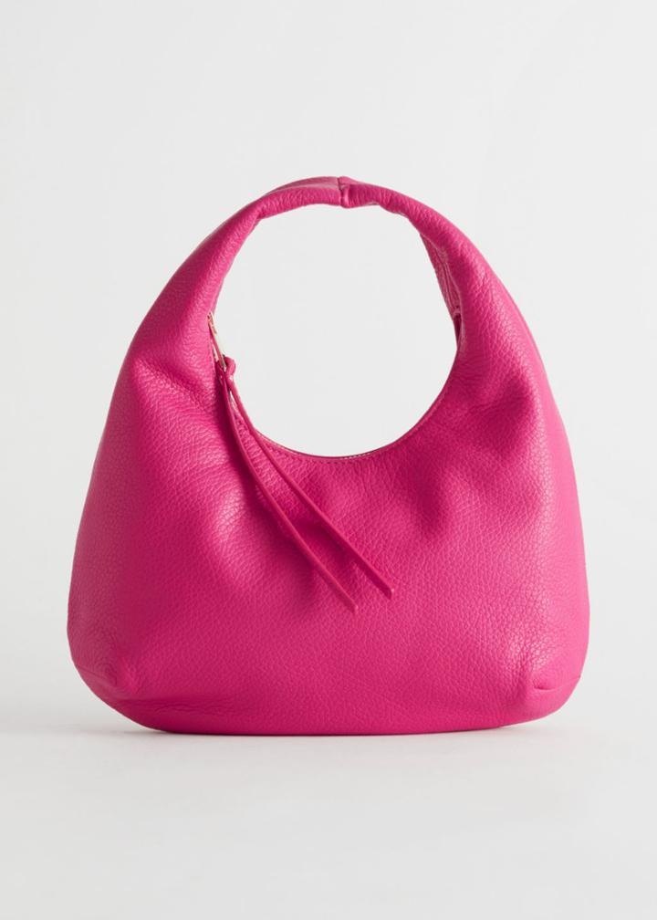 Other Stories Leather Hand Bag - Pink
