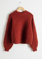 Other Stories Cropped Mock Neck Sweater - Red