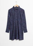 Other Stories Fit & Flare Shirt Dress - Blue