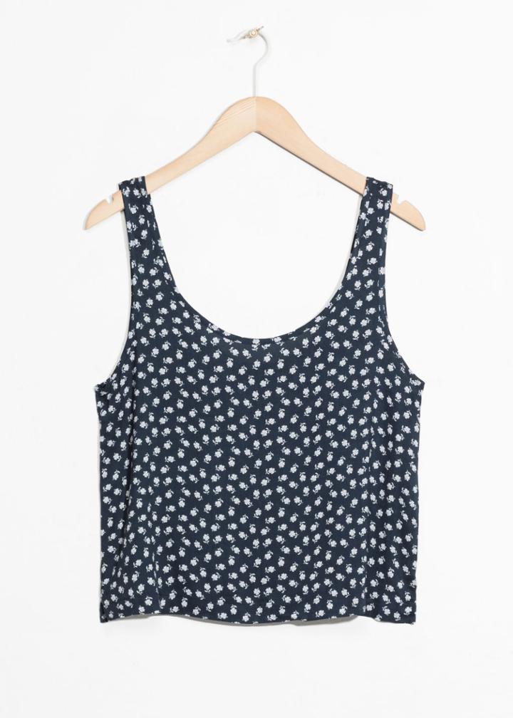 Other Stories Hibiscus Flower Print Tank - Blue