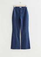 Other Stories Flared Pintuck Jeans - Blue