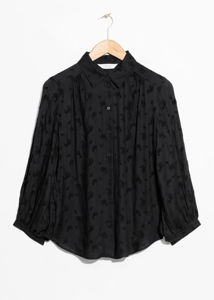 Other Stories Shooting Star Jacquard Blouse - Black