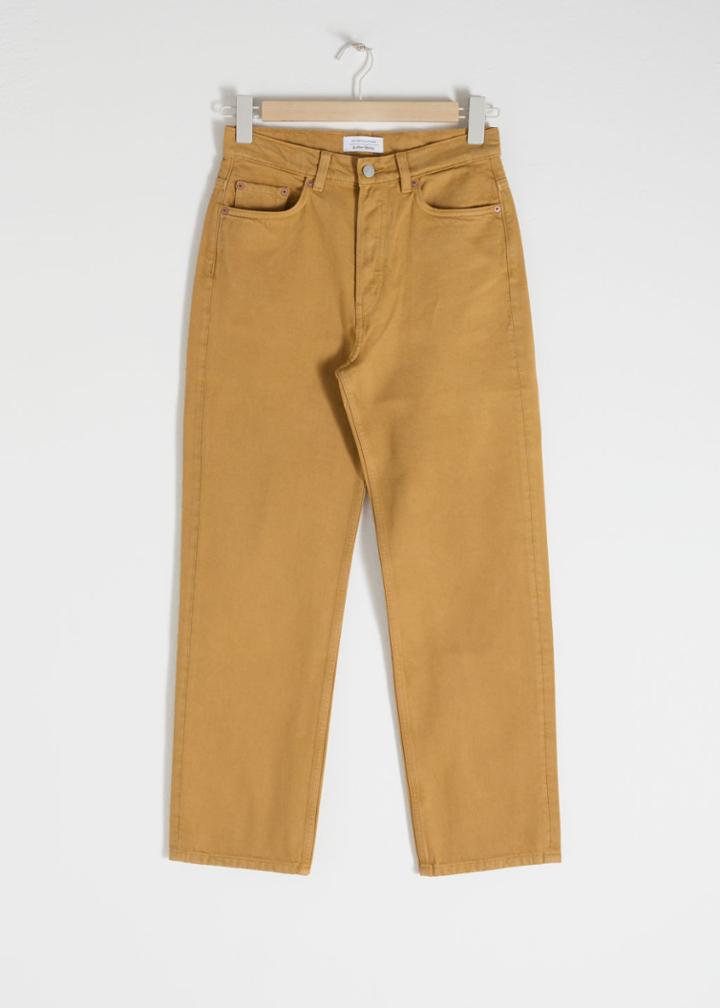 Other Stories Straight Mid Rise Jeans - Yellow