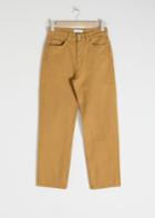 Other Stories Straight Mid Rise Jeans - Yellow