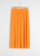 Other Stories Pliss Pleated Midi Skirt - Yellow