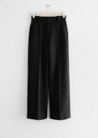 Other Stories Wide Press Crease Trousers - Black