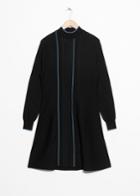 Other Stories Micro Knit Fit And Flare Dress - Black