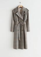 Other Stories Double Breasted Trench Coat - Blue