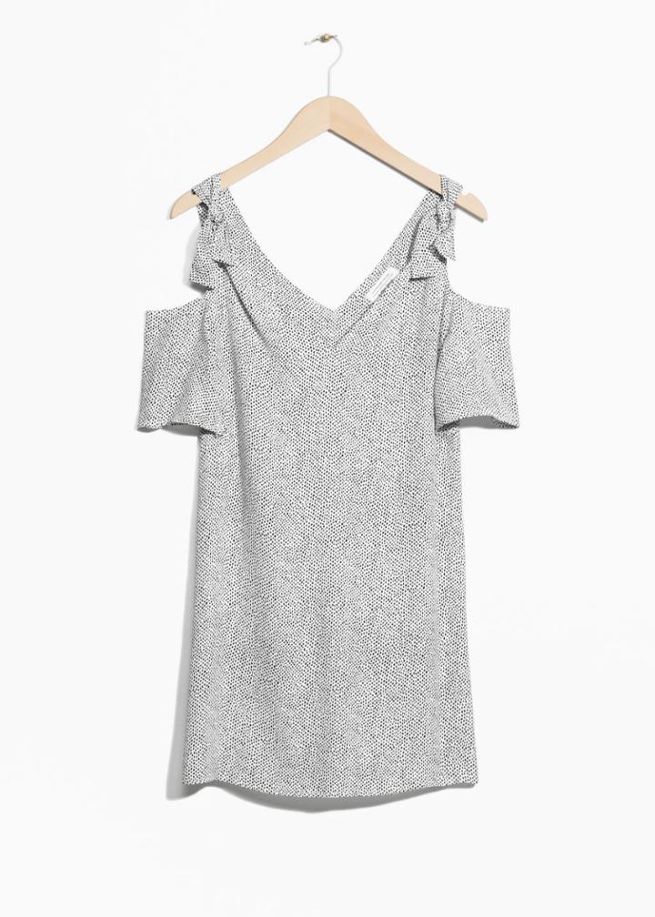 Other Stories Cold Shoulder Knotted Dress - White