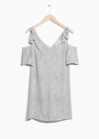 Other Stories Cold Shoulder Knotted Dress - White