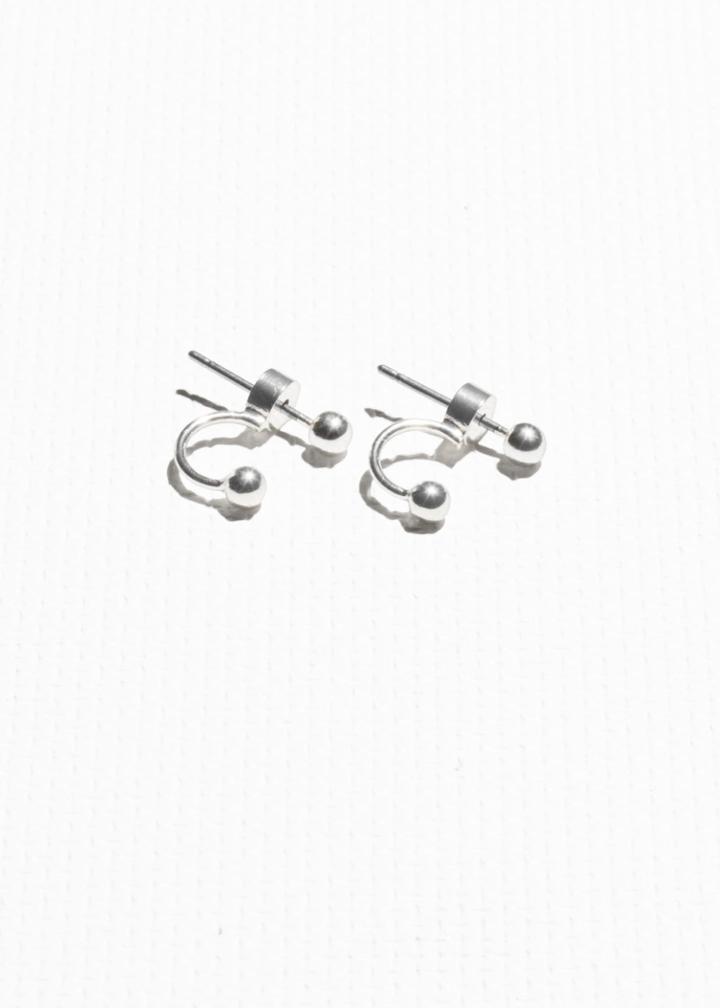 Other Stories Orb Front Back Earrings - Silver
