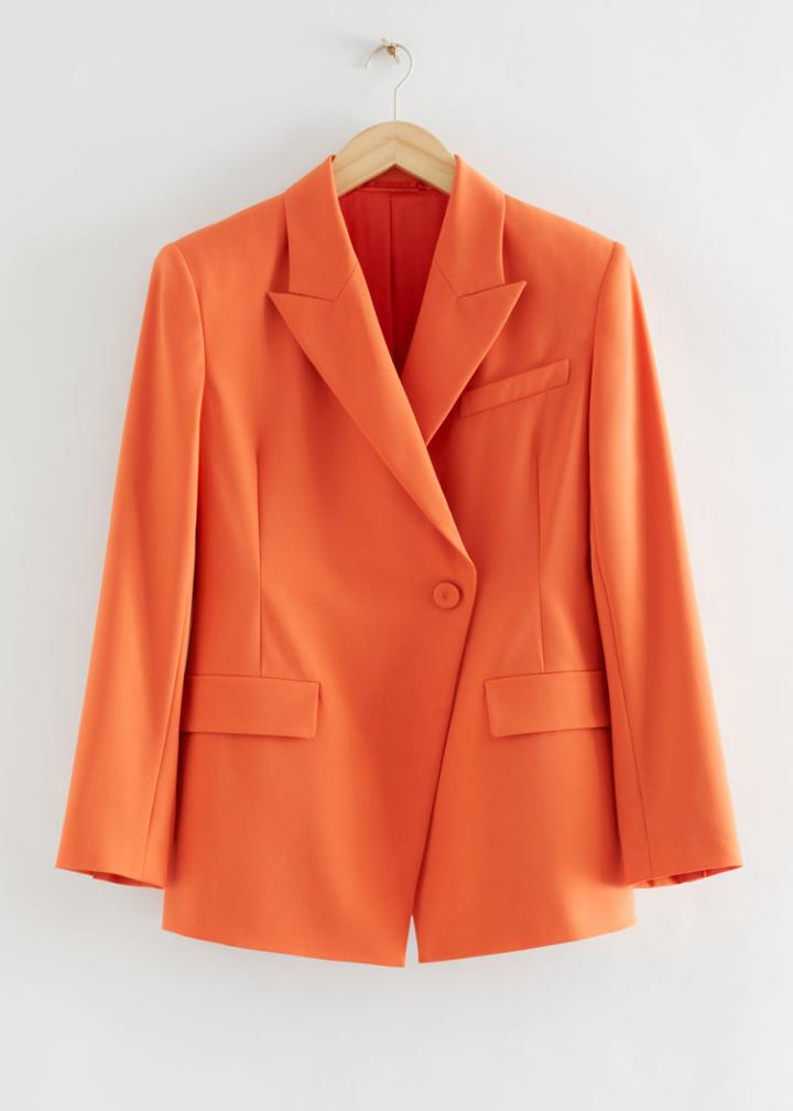 Other Stories Double-breasted Asymmetric Blazer - Orange