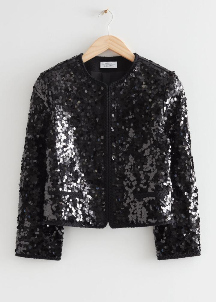 Other Stories Sequin Party Blazer - Black