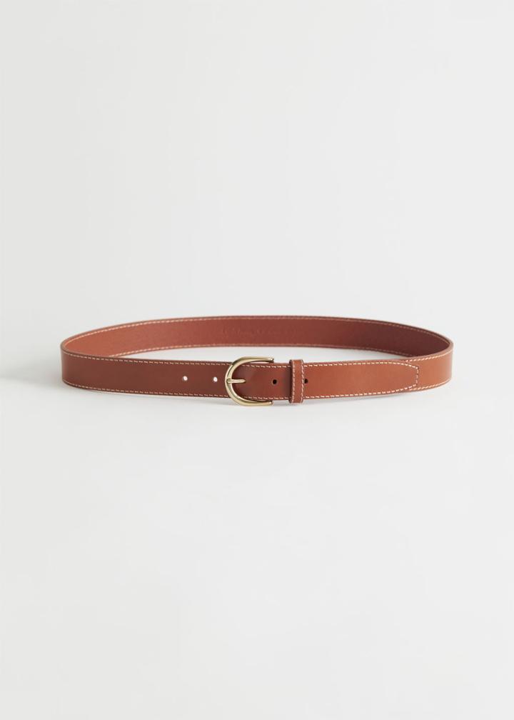 Other Stories Leather Belt - Orange