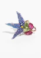 Other Stories Tropical Flower Cocktail Ring - Blue