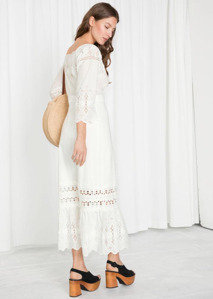 Other Stories Eyelet Maxi Dress - White