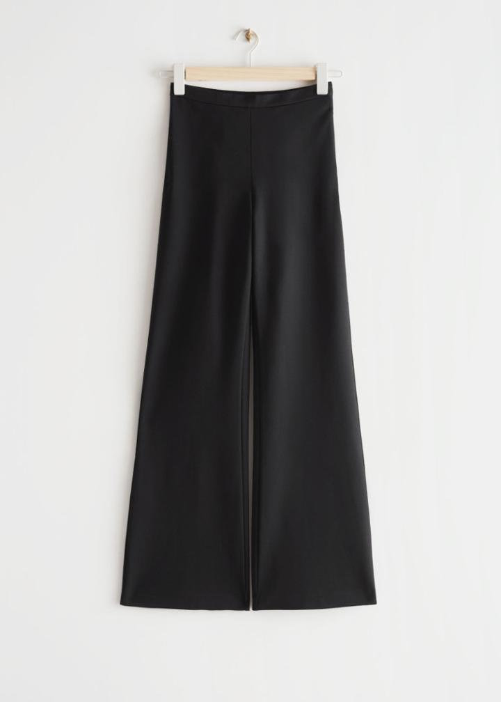 Other Stories Flared High Waist Trousers - Black