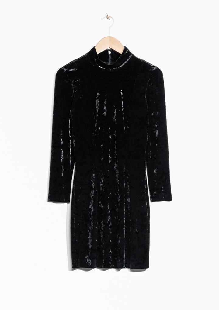 Other Stories Turtleneck Velvet Dress