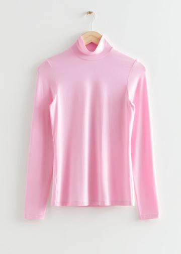 Other Stories Turtleneck Top - Pink