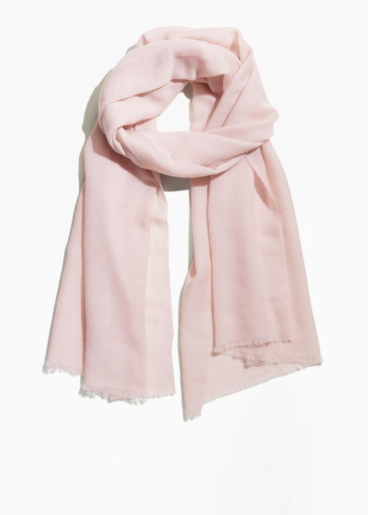 Other Stories Lightweight Wool Scarf - Pink
