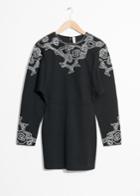 Other Stories Embroidered Mini Dress - Black