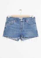 Other Stories Raw Hem Jeans Shorts - Blue