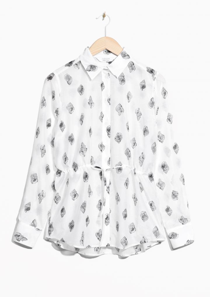 Other Stories Seashell Drawstring Cotton Shirt