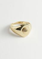 Other Stories Shell Motif Signet Ring - Gold