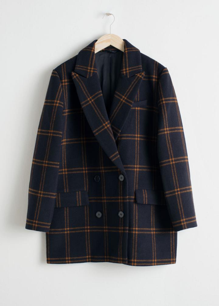 Other Stories Oversized Double Breasted Blazer - Blue