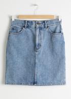 Other Stories High Waisted Denim Mini Skirt - Blue