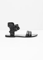 Other Stories Studded Buckle Sandals - Black