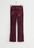 Other Stories Flared Velvet Trousers - Pink