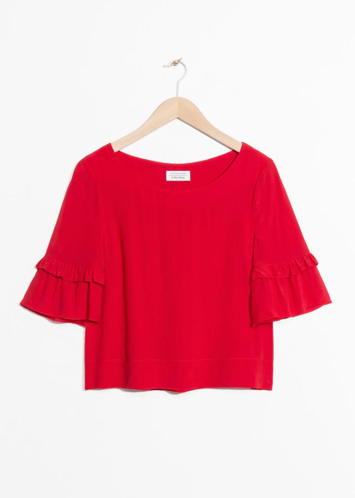 Other Stories Ruffle Sleeves Blouse - Red