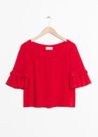 Other Stories Ruffle Sleeves Blouse - Red