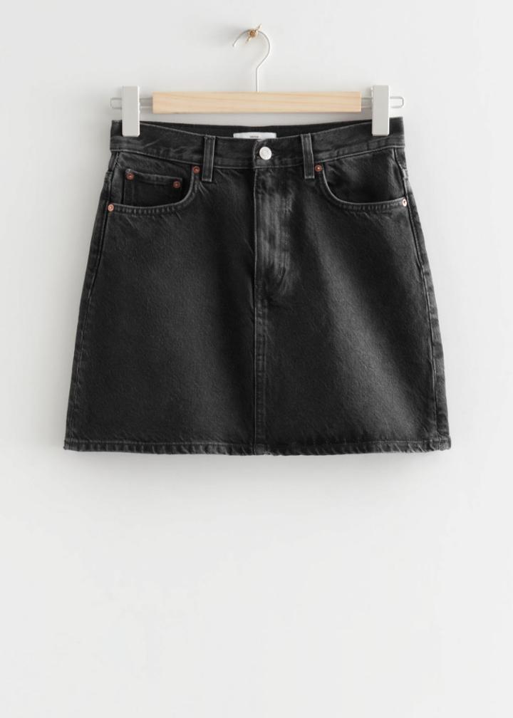 Other Stories 5-pocket Denim Skirt - Grey