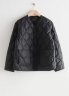 Other Stories Oversized Wave Quilted Jacket - Black