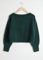 Other Stories Boatneck Knit Sweater - Green