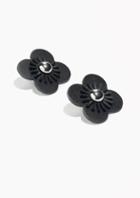 Other Stories Leather Flower Earrings
