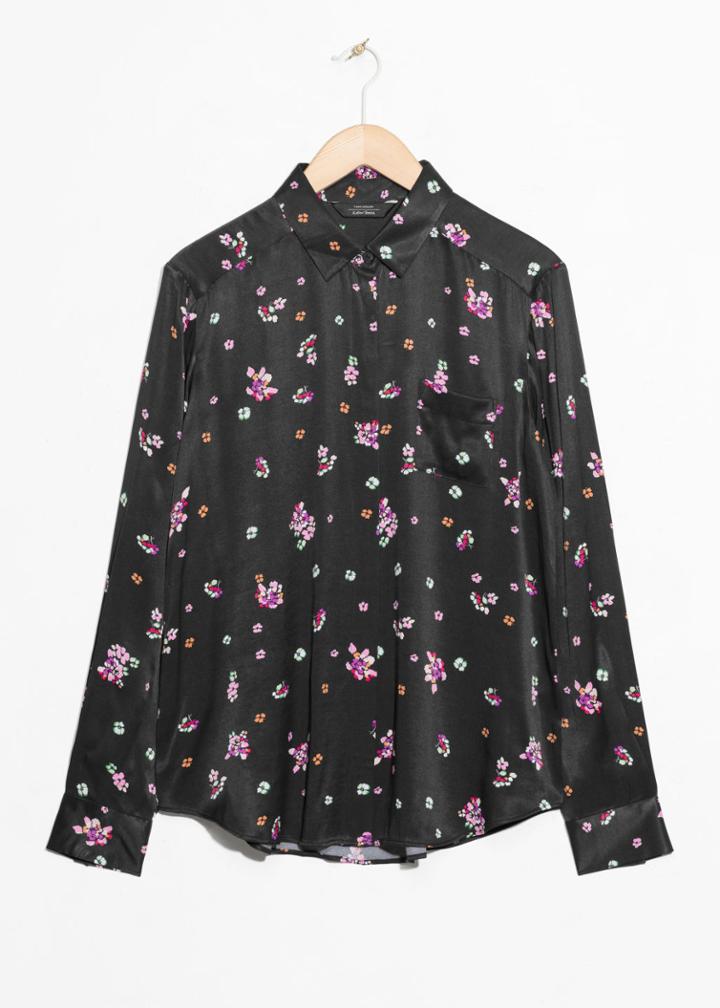 Other Stories Petit Flower Shirt - Black