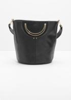 Other Stories Leather Bucket Bag - Black