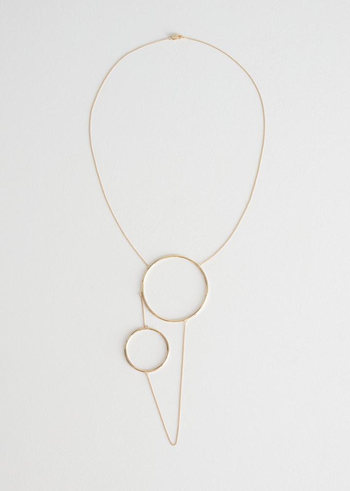 Other Stories Duo Circle Chain Necklace - Gold