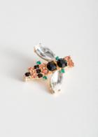 Other Stories Rhinestone Bee Brooch - White