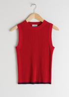 Other Stories Rib Knit Tank Top - Red
